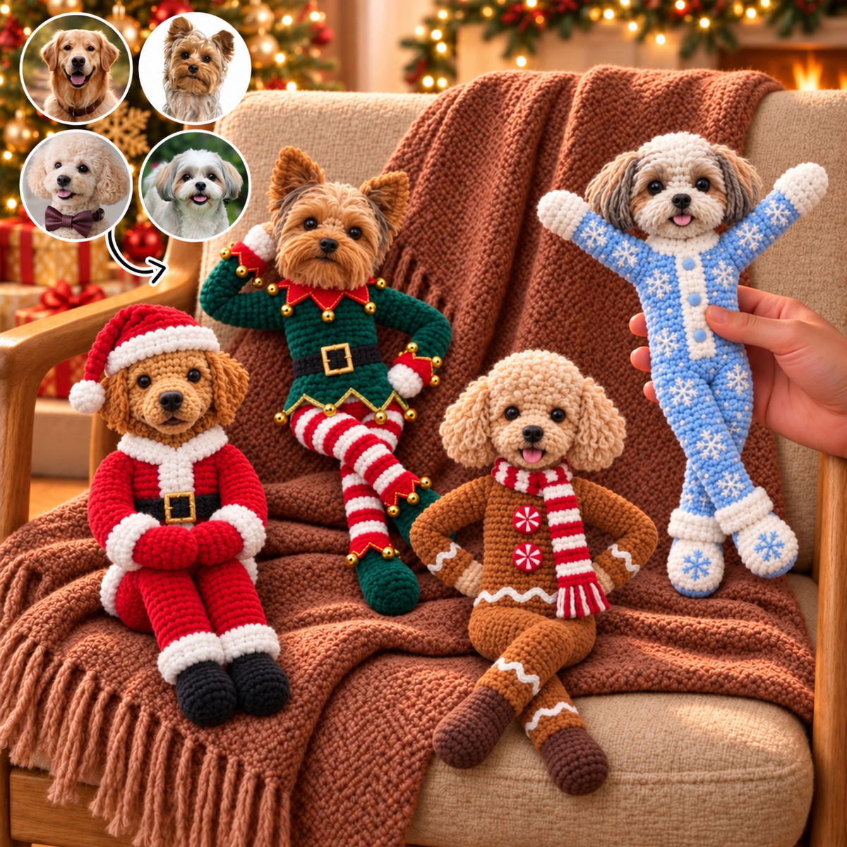Personalized Pet Crochet Doll - Christmas Edition