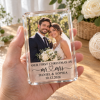 Muñecos de ganchillo personalizados para parejas con marco de fotos acrílico