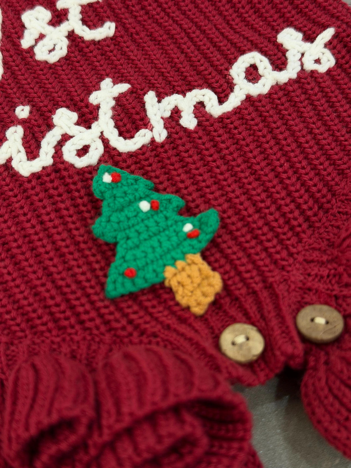 Personalized Hand Embroidered Knitted Romper