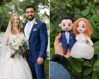 Muñecos de ganchillo personalizados para parejas con marco de fotos acrílico