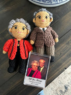 Muñecos de ganchillo personalizados para parejas con marco de fotos acrílico